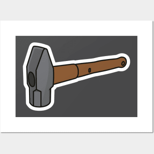 Hammer Tool Sticker vector illustration. Construction working tools object icon concept. Construction hammer equipment for break wall sticker design logo. Posters and Art